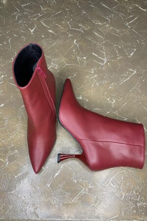 stivaletti bordeaux in pelle