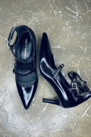 Décolleté nero con cinturini - Cristina