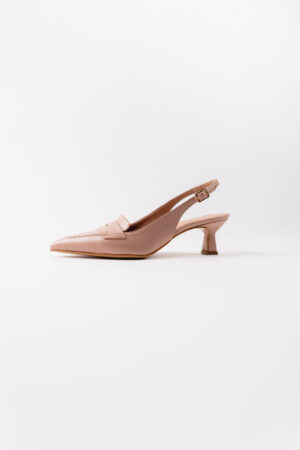 slingback cipria vera pelle