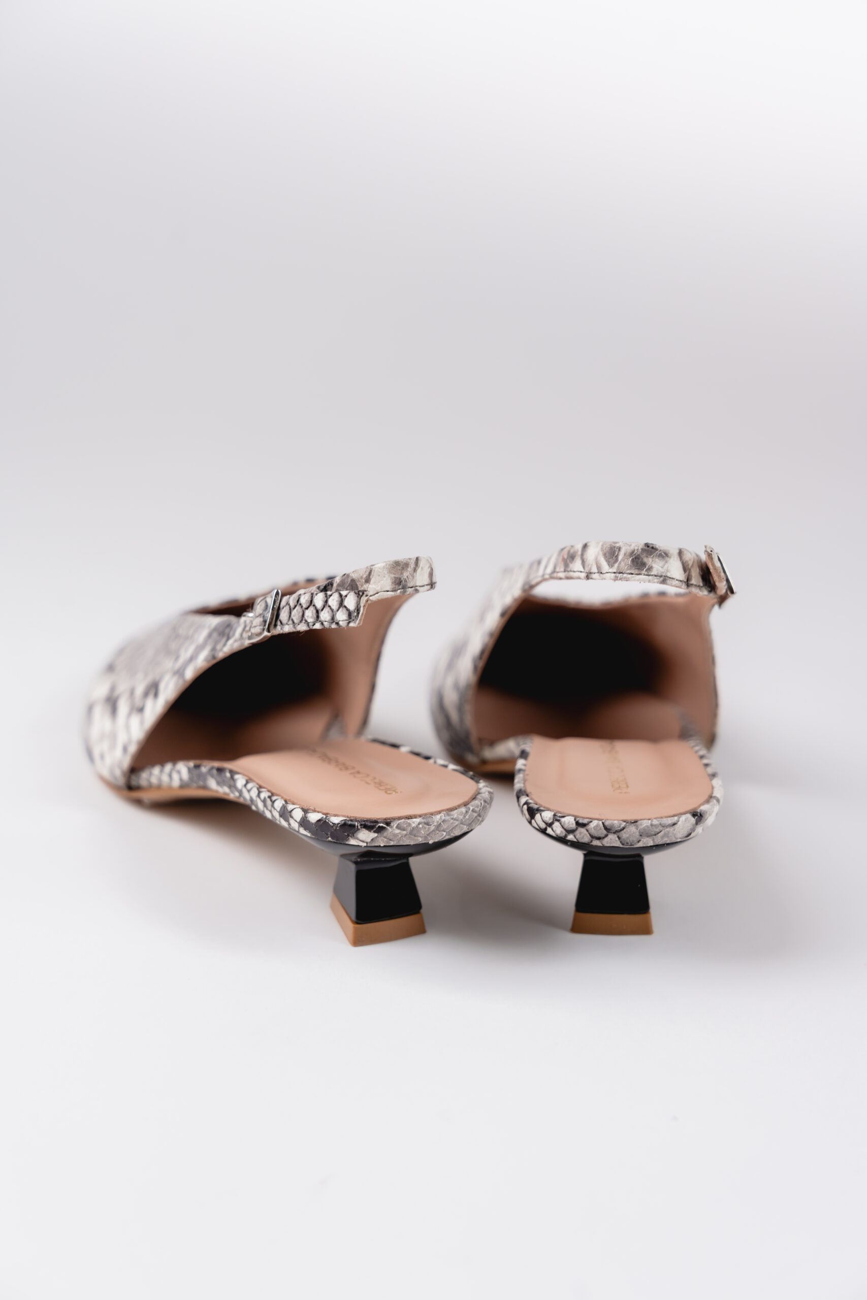 Slingback pitonate tacco 3 cm