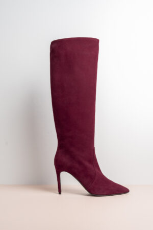 stivali a punta bordeaux