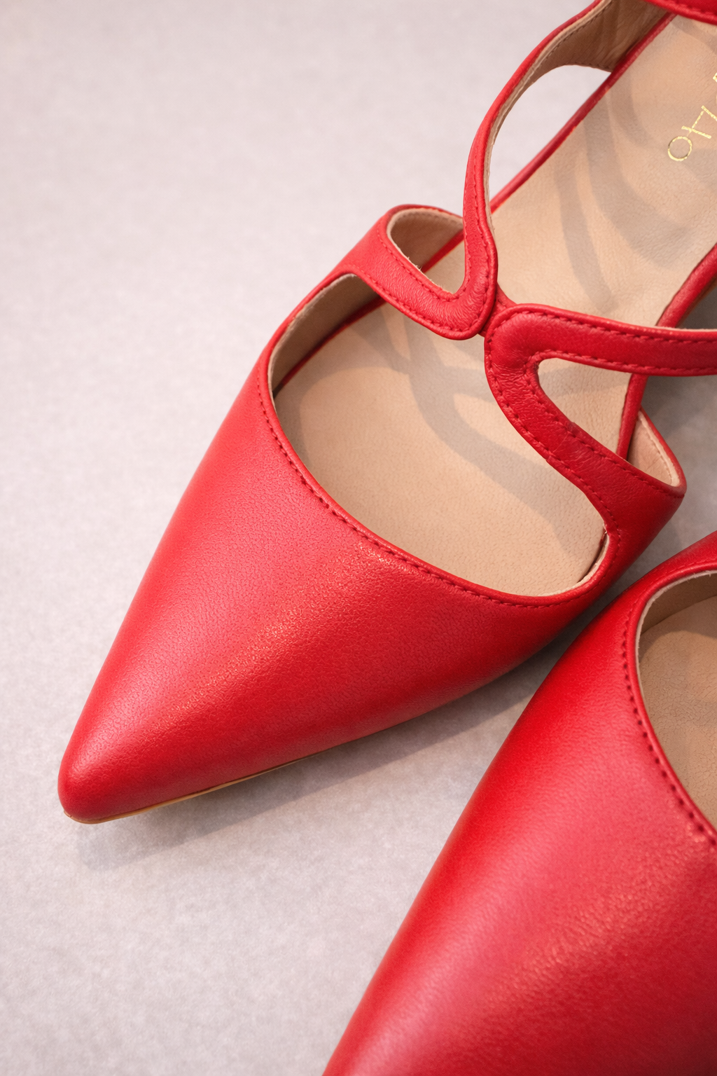 Slingback rosse con intreccio