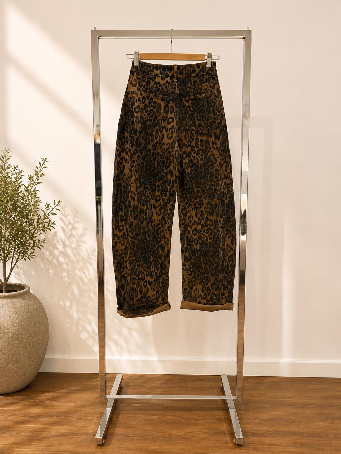 pantaloni animalier barrel restro
